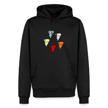 Tornade - Sweat à capuche Premium bio Homme - noir - Devant - Nico (187cm)