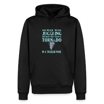 Tornade - Sweat à capuche Premium bio Homme - noir - Devant - Nico (187cm)