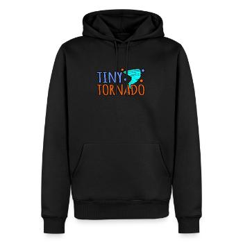Tornade - Sweat à capuche Premium bio Homme - noir - Devant - Nico (187cm)