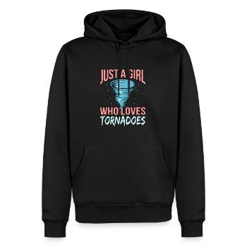 Tornade - Sweat à capuche Premium bio Homme - noir - Devant - Nico (187cm)