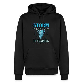Tornade - Sweat à capuche Premium bio Homme - noir - Devant - Nico (187cm)