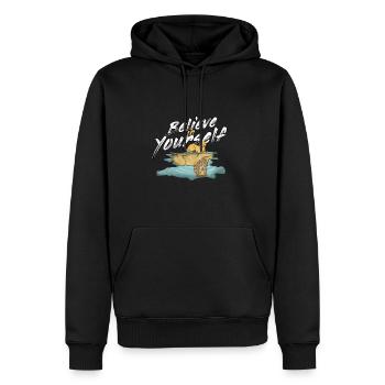Motivation Lion - Sweat à capuche Premium bio Homme - noir - Devant - Nico (187cm)
