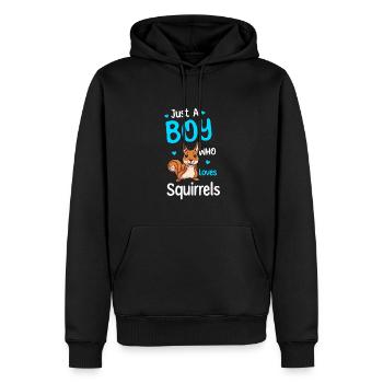 Nur Ein Junge, Der Eichhörnchen Liebt - Männer Premium Bio Hoodie - Schwarz - Vorne - Nico (187cm)