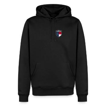 North Carolina - Männer Premium Bio Hoodie - Schwarz - Vorne - Nico (187cm)