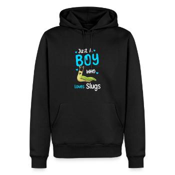 Nur Ein Junge, Der Schnecken Liebt - Männer Premium Bio Hoodie - Schwarz - Vorne - Nico (187cm)