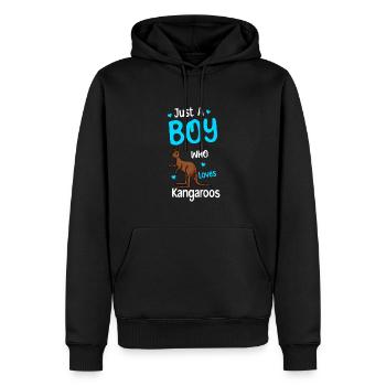 Nur Ein Junge, Der Kängurus Liebt - Männer Premium Bio Hoodie - Schwarz - Vorne - Nico (187cm)