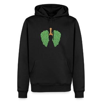 Fente de cannabis - Sweat à capuche Premium bio Homme - noir - Devant - Nico (187cm)