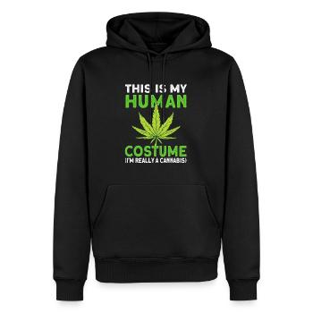 Costume de cannabis - Sweat à capuche Premium bio Homme - noir - Devant - Nico (187cm)