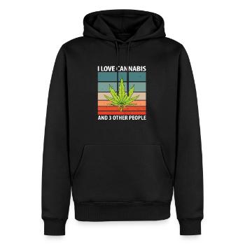 Cher chanvre - Sweat à capuche Premium bio Homme - noir - Devant - Nico (187cm)