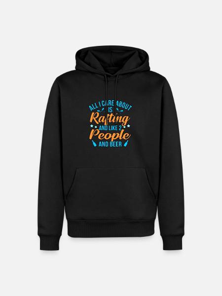 Rafting et bière - Sweat à capuche Premium bio Homme - noir