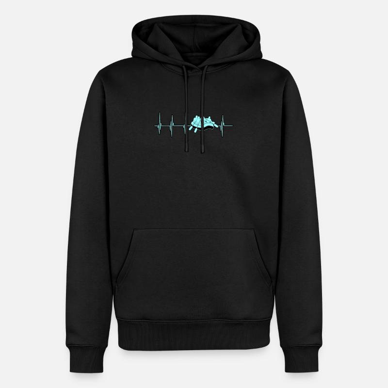 Rafting herzschlag - Männer Premium Bio Hoodie - Schwarz