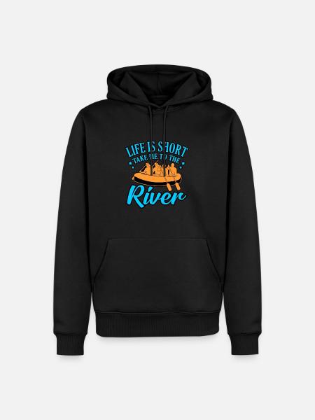 River rafting leben - Männer Premium Bio Hoodie - Schwarz