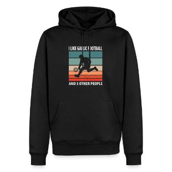 J’aime le football gaélique - Sweat à capuche Premium bio Homme - noir - Devant - Nico (187cm)