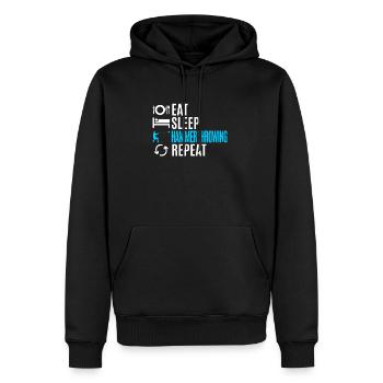 Hammerwerfen - Männer Premium Bio Hoodie - Schwarz - Vorne - Nico (187cm)