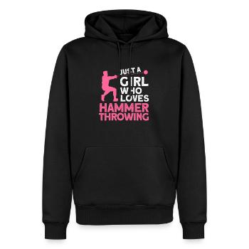 Hammerwerfen - Männer Premium Bio Hoodie - Schwarz - Vorne - Nico (187cm)