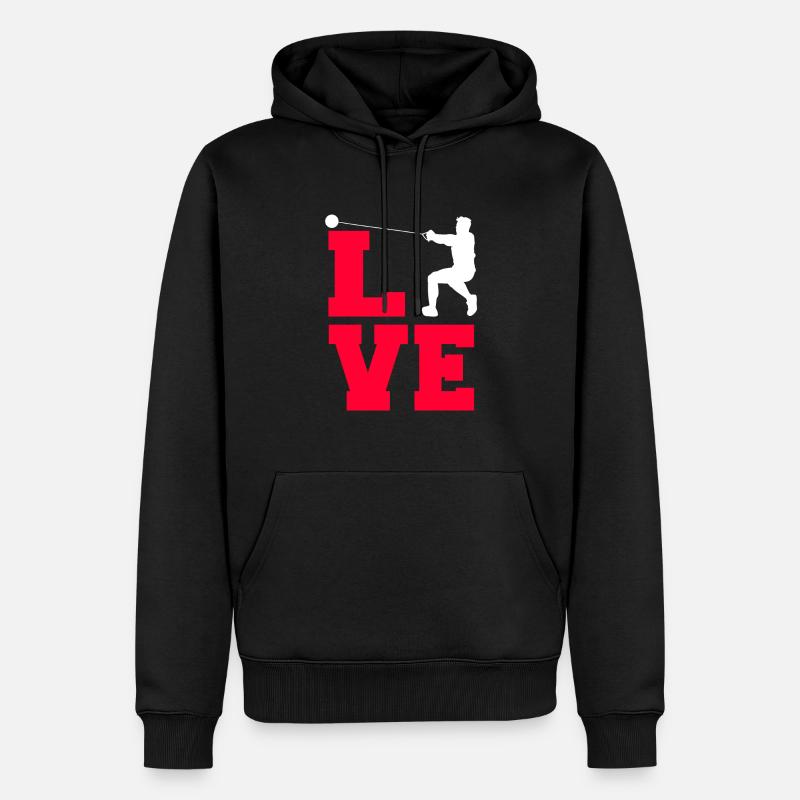 Hammerwerfen - Männer Premium Bio Hoodie - Schwarz