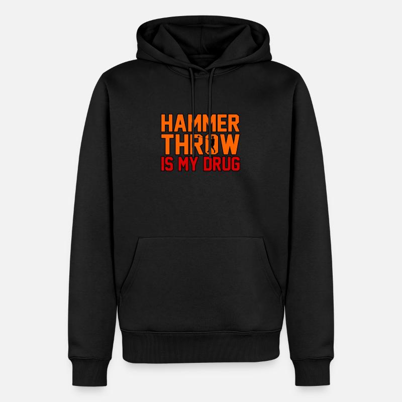 Lancer de marteau large - Sweat à capuche Premium bio Homme - noir