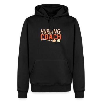 Entraîneur de hurling - Sweat à capuche Premium bio Homme - noir - Devant - Nico (187cm)