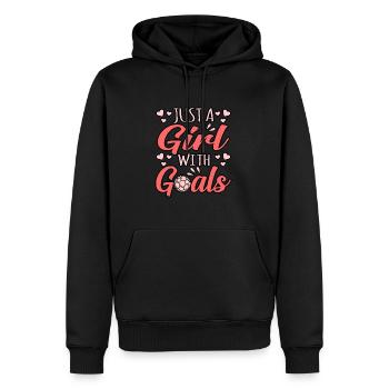 Nur Ein Mädchen Mit Zielen Fußball - Männer Premium Bio Hoodie - Schwarz - Vorne - Nico (187cm)