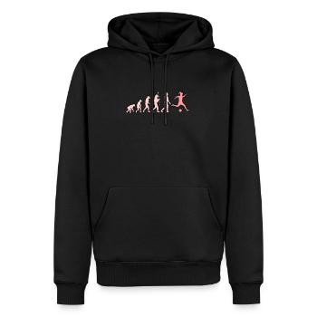 Battement de cœur de fille de football - Sweat à capuche Premium bio Homme - noir - Devant - Nico (187cm)