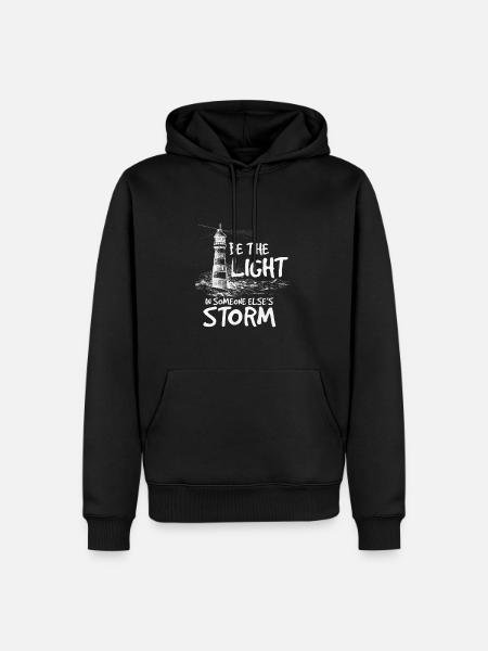 Be the light in someone else's storm - Men’s Premium Organic Hoodie - black