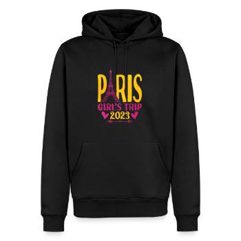 Excursion des filles à Paris 2023 - Sweat à capuche Premium bio Homme - noir - Devant - Nico (187cm)