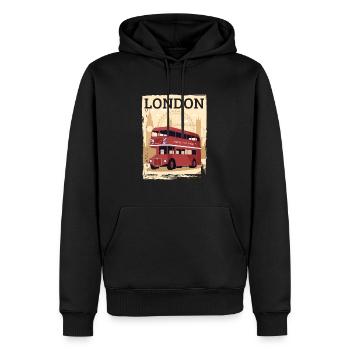 Londres - Sweat à capuche Premium bio Homme - noir - Devant - Nico (187cm)