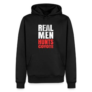 Coyote Hunting Coyote Jagen Geschenk - Männer Premium Bio Hoodie - Schwarz - Vorne - Nico (187cm)