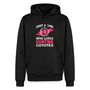 Coyote Hunting Coyote Jagen Geschenk - Männer Premium Bio Hoodie - Schwarz - Vorne - Nico (187cm)