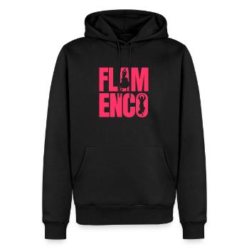 Flamenco - Sweat à capuche Premium bio Homme - noir - Devant - Nico (187cm)