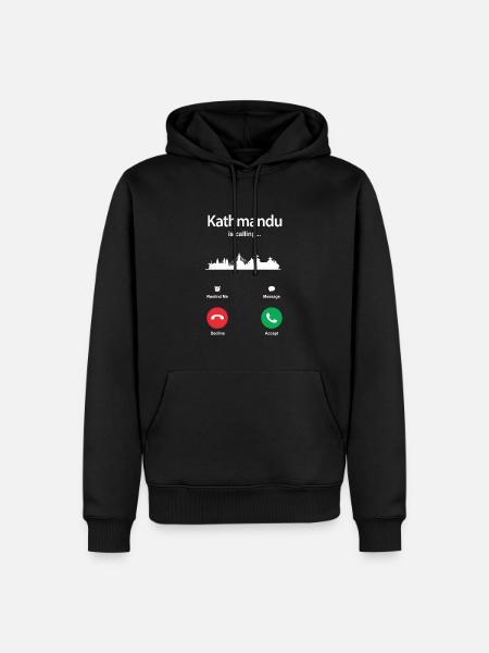 Kathmandu - Männer Premium Bio Hoodie - Schwarz