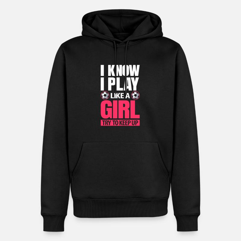 Frauenfußball - Männer Premium Bio Hoodie - Schwarz
