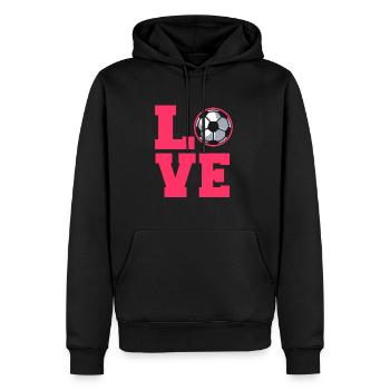 Football féminin - Sweat à capuche Premium bio Homme - noir - Devant - Nico (187cm)