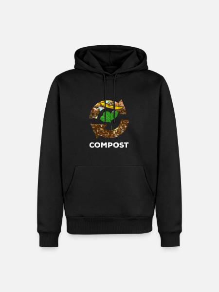 Compost Worms Gift - Men’s Premium Organic Hoodie - black