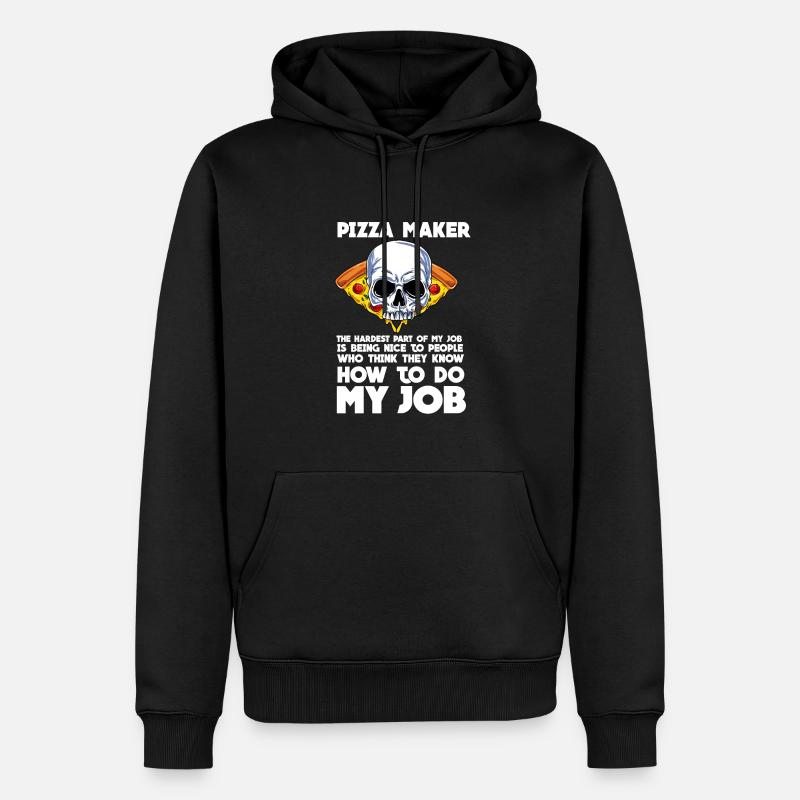 Pizza - Männer Premium Bio Hoodie - Schwarz