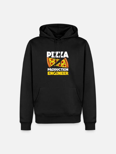 Pizza - Felpa con cappuccio ecologica premium da uomo - nero