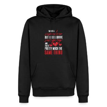 Operation Herz Geschenk - Männer Premium Bio Hoodie - Schwarz - Vorne - Nico (187cm)
