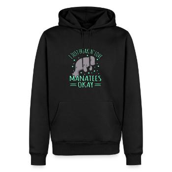 Seekuh - Männer Premium Bio Hoodie - Schwarz - Vorne - Nico (187cm)