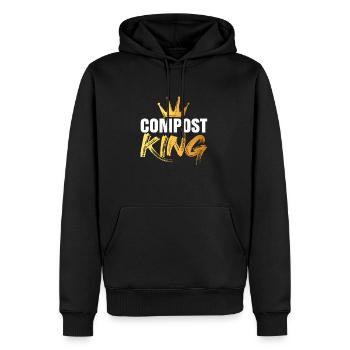 Compost Worms Gift - Men’s Premium Organic Hoodie - black - Front - Nico (187cm)