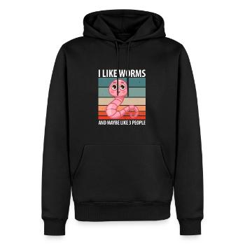 Compost Worms Gift - Men’s Premium Organic Hoodie - black - Front - Nico (187cm)