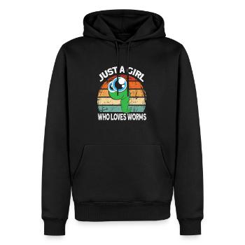 Compost Worms Gift - Men’s Premium Organic Hoodie - black - Front - Nico (187cm)