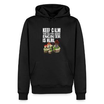 Tremblement de terre - Sweat à capuche Premium bio Homme - noir - Devant - Nico (187cm)