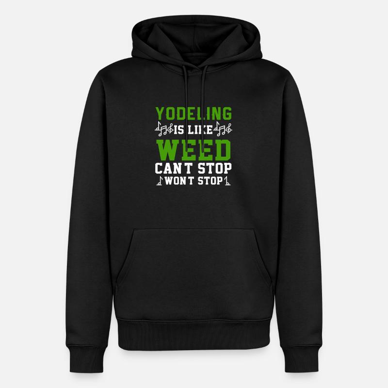 Iodler - Sweat à capuche Premium bio Homme - noir