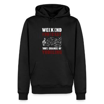 Jodeln - Männer Premium Bio Hoodie - Schwarz - Vorne - Nico (187cm)