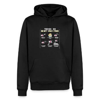 Dinge, die ich in meiner Freizeit tue Alabama - Männer Premium Bio Hoodie - Schwarz - Vorne - Nico (187cm)