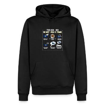Ce que je fais pendant mon temps libre Montana - Sweat à capuche Premium bio Homme - noir - Devant - Nico (187cm)
