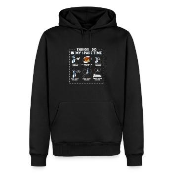 Dinge, die ich in meiner Freizeit tue Finnland - Männer Premium Bio Hoodie - Schwarz - Vorne - Nico (187cm)
