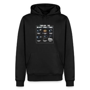 Dinge, die ich in meiner Freizeit tue Griechenland - Männer Premium Bio Hoodie - Schwarz - Vorne - Nico (187cm)