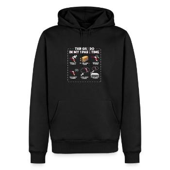 Dinge, die ich in meiner Freizeit mache Florida - Männer Premium Bio Hoodie - Schwarz - Vorne - Nico (187cm)