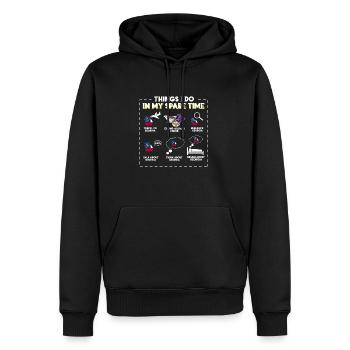 Ce que je fais pendant mon temps libre Géorgie - Sweat à capuche Premium bio Homme - noir - Devant - Nico (187cm)